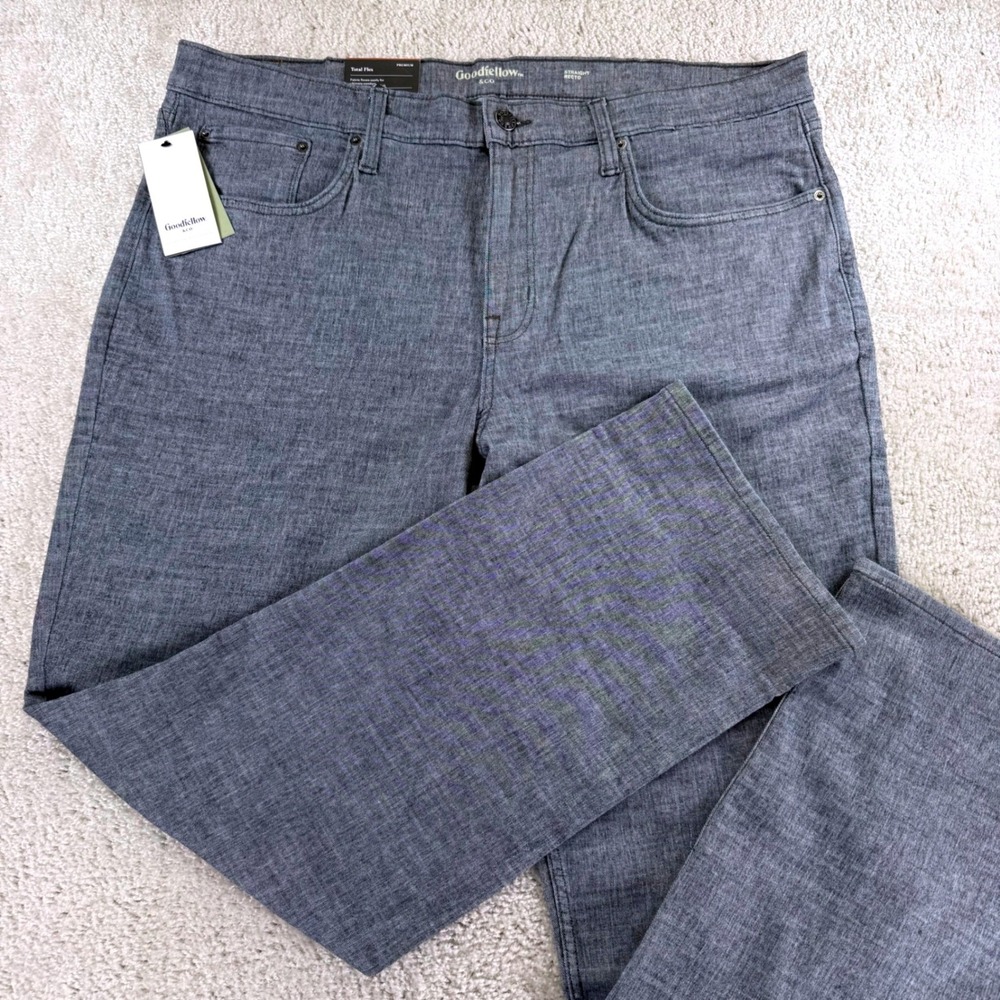 Goodfellow & Co Mens Premium Vintage Denim Straight Fit Grey Jeans 40x32 NEW